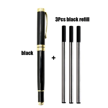 1 + 3шт Роскошная Высококачественная Металлическая Ручка 0,5 ММ Черная Ручка-Роллер Business Elegante Signature Switzerland Чернильные Ручки Новые