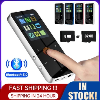 1,8-дюймовый HD Mp3 Mp4 плеер с полным сенсорным экраном Bluetooth 5.0 Walkman 16 ГБ Встроенный динамик Музыкальный плеер FM-радио Запись электронных книг