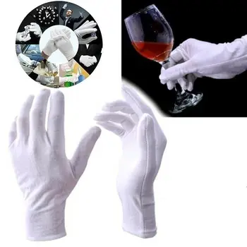 1 пара Утолщенных Белых Хлопчатобумажных Перчаток Для Сухих Рук Увлажняющие Рабочие Перчатки Для Осмотра Экземы, Моющиеся Растягивающиеся Тканевые Перчатки