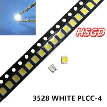 100ШТ 3528 белых 4-ножных холодных белых супер ярких светодиодных шариков PLCC-4 1210 3528 SMD LED Чистый белый 4-футовый 4-Контактный Общий АНОД
