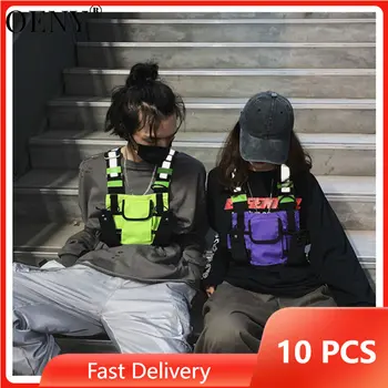 10шт Мужские Женские сумки Унисекс, Светоотражающий жилет в стиле хип-хоп, Поясная сумка, Рюкзаки, кошелек, сумка для мобильного телефона, сумки мини-формы O9932