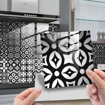 10шт Очистите и приклейте керамическую плитку Пастой 3D Решетчатая хрустальная Керамическая плитка 3d Декор стен спальни Наклейки для декора стен кухни