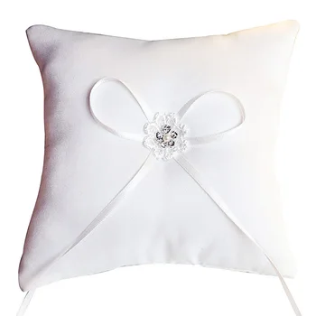 15 см Бант-лента с жемчугом, романтическая кольцевая подушка для новобрачных, украшение для кольца для церемонии обручения, подушка для подушки