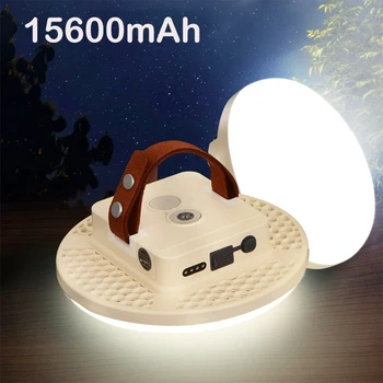 15600 мАч Перезаряжаемый светодиодный фонарь для кемпинга Яркий свет с магнитным зумом Портативный фонарик для палатки Рабочее аварийное освещение