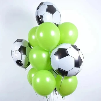 18-дюймовые футбольные шары из фольги Микс 12-дюймовых футбольных латексных мячей для мальчиков День Рождения Вечеринка в спортзале Спортивная встреча Decora Globos Поставки