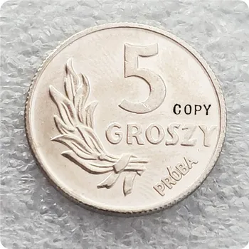 1949 Польша 5 грошей (пробная забастовка Ni) Копировальная монета PRÓBA