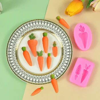 1шт Счастливой Пасхи 3D Морковь Силиконовая Форма Конфеты Шоколад Сахарный Торт Десерт Украшения Для выпечки Аксессуары Для Вечеринок DIY Ручные Инструменты
