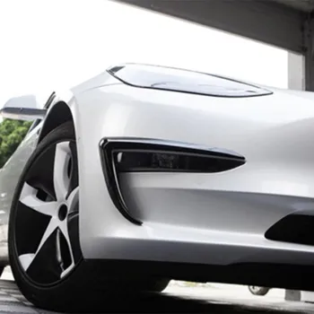 2 шт. Подходит для Tesla Модель 3 2021 Автомобильная накладка на передние противотуманные фары, Ободок воздушного крыла, аксессуары, наклейка для укладки автомобиля