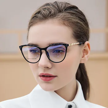 2023, Женские очки с защитой от синего света, оправа для кошачьих глаз, Брендовая Дизайнерская оправа для оптических очков большого размера, Прозрачные очки