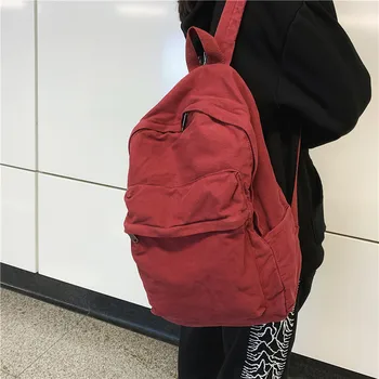2023 Женский рюкзак, холщовый рюкзак, повседневный Однотонный рюкзак, Школьная сумка Большой емкости, Студенческая сумка для книг, Дорожный рюкзак