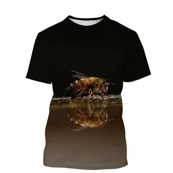 2023 мужчин и женщин новая мода 3D печатных пчелы футболка животное цветочный узор повседневная хип-хоп с коротким рукавом футболка