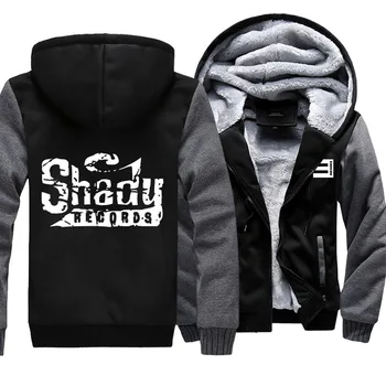 2023 Новая Горячая Толстовка Eminem Thicken с капюшоном Shady Records Теплое пальто с капюшоном Зимнее Флисовое пальто на молнии с капюшоном