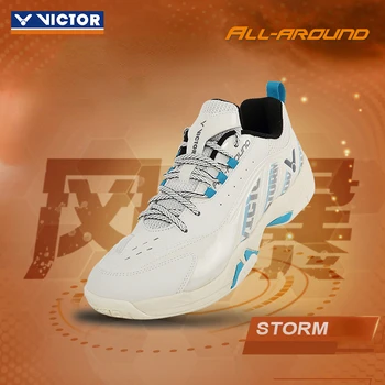 2023 новая обувь для бадминтона Victor Для мужчин и женщин, дышащие Высокоэластичные нескользящие спортивные кроссовки, теннисный шторм