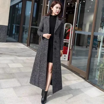 2023 Новая осенне-зимняя ветровка, женское пальто, Корейский свободный пояс, Длинное модное однобортное пальто для отдыха, Женская верхняя одежда