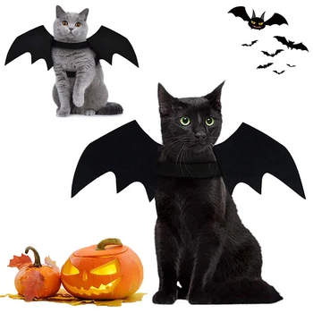 2023 Новые кавайные кошки с крыльями на Хэллоуин, черный цвет, крыло летучей мыши, косплей, аксессуар для щенка и кошки, наряд