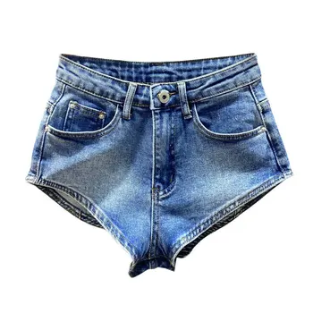 2023 Новые Летние Сексуальные Горячие девушки, Высокая талия, Тонкие, были тонкими, Очень короткие джинсовые шорты, женская уличная одежда, горячие брюки q602