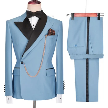 2023 новый мужской костюм из двух частей для свадебной церемонии, шафер жениха, мужской костюм, приталенный корейский вариант официальной одежды