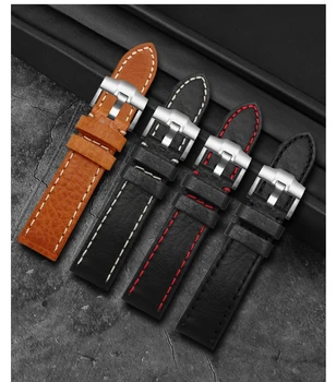 20мм 22мм 24мм Универсальный винтажный кожаный ремешок для часов Tudor Seiko Casio Сменные наручные мужские часы Аксессуары Ремешок для часов