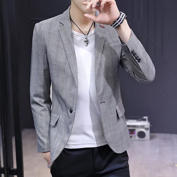 23New мужской пиджак высокого класса, трендовая корейская версия, тонкий, красивый, для всех молодых и среднего возраста, одинарный западный топ на одной пуговице