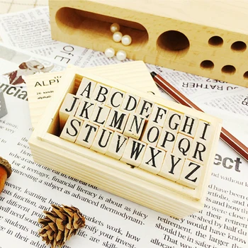 26 Шт DIY ретро сочетание английских букв деревянная печать Винтажный Деревянный Штамп Искусство Аксессуары для дома