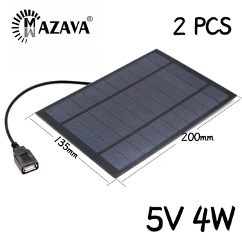 2ШТ 5V 7 6 4 3 Солнечные батареи мощностью 1,5 Вт, Зарядное устройство мощностью 5 В, Солнечная панель для обустройства дома, Powerbank, Наружный Поликристаллический кремний