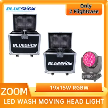 2шт Zoom Wash Lyre 19x15 Вт Flight Case LED Moving Head Beam Light Rock Case Для Двойного Освещения LED Zoom Wash Lyre Beam Spot DMX