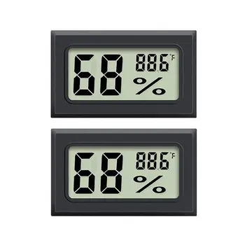 2шт Мини-Гигрометр Термометр Цифровой Датчик Влажности В Помещении Монитор с Датчиком Температуры по Фаренгейту (℉) для Спальни