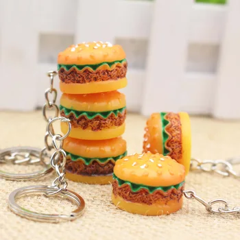 30 шт./лот, мини-гамбургер, модная имитация еды, брелки/кольцо/Пуговица/подарок для вечеринки