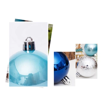 30шт Рождественских шаров 6 см для елки, Синие рождественские шары, пластиковые украшения для елки, украшения для дома, подвески