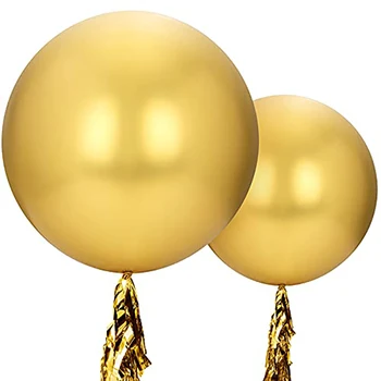 36-дюймовые гигантские хромированные металлические латексные шары, 35-сантиметровые бумажные украшения с кисточками, украшения для свадьбы, Дня рождения, детского душа, детские игрушки