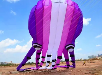 3D жуэ радужный мягкий воздушный змей ручки volante stunt воздушный змей pipas кайтсерфинг фиолетовая фея большой воздушный змей летающая игрушка открытый воздушный змей с осьминогом