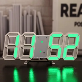 3D Светодиодный цифровой будильник, трехмерные настенные часы, Настольный термометр, мебель, Электронный календарь, Домашний декор