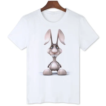 3D футболка White Rabbit, мужская летняя одежда с коротким рукавом, лидер продаж, Крутые топы, модная рубашка B173