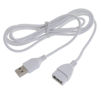 5-футовые белые USB-удлинители USB 2.0 типа A от мужчины к женщине, удлинительный кабель для клавиатуры, мыши, принтера, светодиодной лампы, зарядки вентилятора
