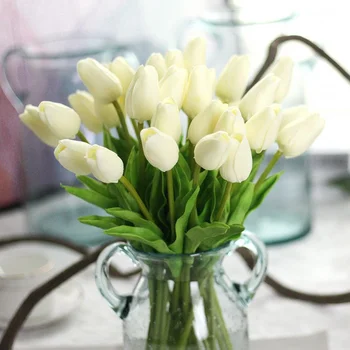 5 шт. Искусственный цветок тюльпан, искусственный букет на ощупь, поддельный цветок для свадебного украшения, цветы для украшения дома