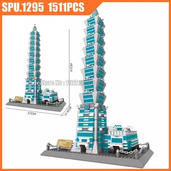 5221 1511шт Всемирно известное архитектурное здание Тайбэй 101 Башня Строительный блок Игрушечный кирпич