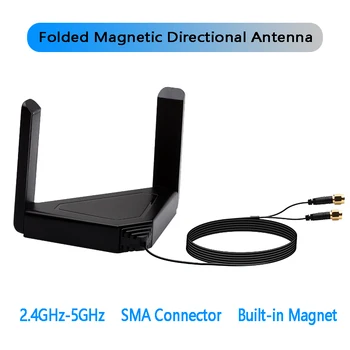 6dBi 120 см RP-SMA Внешняя Магнитная Антенна Двухдиапазонная 2,4 ГГц 5 ГГц Для M.2 WiFi Карты Для Настольного PCIe WiFi Bluetooth Карты Маршрутизатора