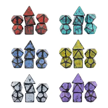 7шт Многогранные Кубики Для Ролевой Игры, Акриловые Кубики D4 ~ D20 для Настольной Игры
