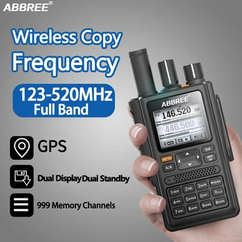 ABBREE AR-F8 Полнодиапазонная Автоматическая частота копирования GPS Walkie Talkie Частотой 123-520 МГц CTCSS DNS Обнаружение на расстоянии 10 км
