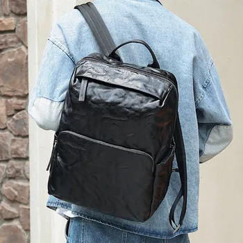 AETOO Кожаный компьютерный рюкзак ручной захват зерна растительного дубления мужской рюкзак из кожи большой емкости школьная сумка рюкзак для midd