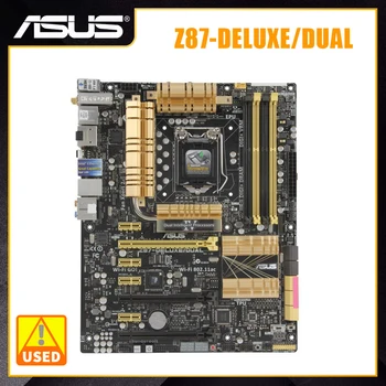 ASUS Z87-DELUXE / ДВОЙНАЯ материнская плата 1150 DDR3 LGA 1150 Материнская плата Intel Z87 Core i7 4790 4770K Процессор 3 × PCI-E X16 USB3.0 ATX