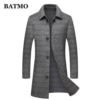 BATMO 2020, новое поступление, осенний высококачественный шерстяной повседневный длинный тренч в клетку, мужские куртки, большие размеры M-6XL 013