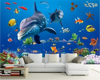beibehang 3D обои высокого качества, модный фантастический подводный мир, индивидуальность, коралловый риф, фон для детской комнаты, обои