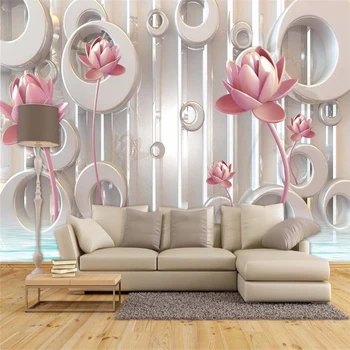 beibehang 3D фотообои Lotus гостиная ТВ фон обои фон, покрывающий большую настенную роспись обои для стены 3d