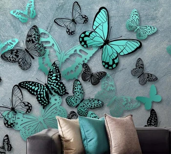 beibehang Custom mural fashion home decoration HD ручная роспись 3D стерео бабочка ностальгический фон стены papel de parede