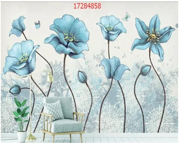 beibehang Индивидуальный современный минималистичный маленький свежий сад, ручная роспись, элегантные цветочные фоновые обои, декоративная роспись