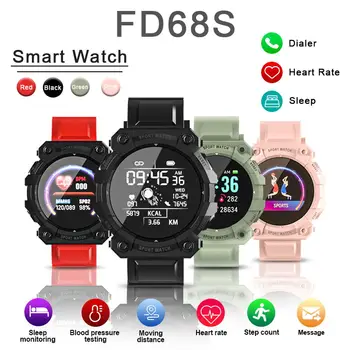 Bluetooth Фитнес-Трекер Спортивные Смарт-Часы С Напоминанием Цветного Экрана FD68S Мониторинг Здоровья Wear Watch Черный