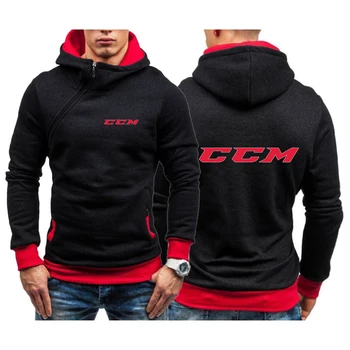 CCM Мужская осенняя однотонная толстовка с капюшоном на двойной молнии, пуловер, Мужская толстовка с капюшоном, Спортивный свитер с длинным рукавом, топы