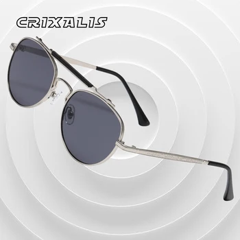 CRIXALIS 2023 Новые Круглые Солнцезащитные очки для мужчин Модные Ретро Двухбалочные Металлические Солнцезащитные Очки Женские UV400 Мужские Трендовые Оттенки
