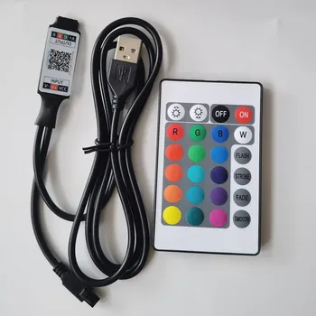 DC12V 4-контактный RGB-контроллер Music BT Smart APP Controller С 24-клавишным ИК-пультом дистанционного управления или Bluetooth APP control Для светодиодной ленты RGB